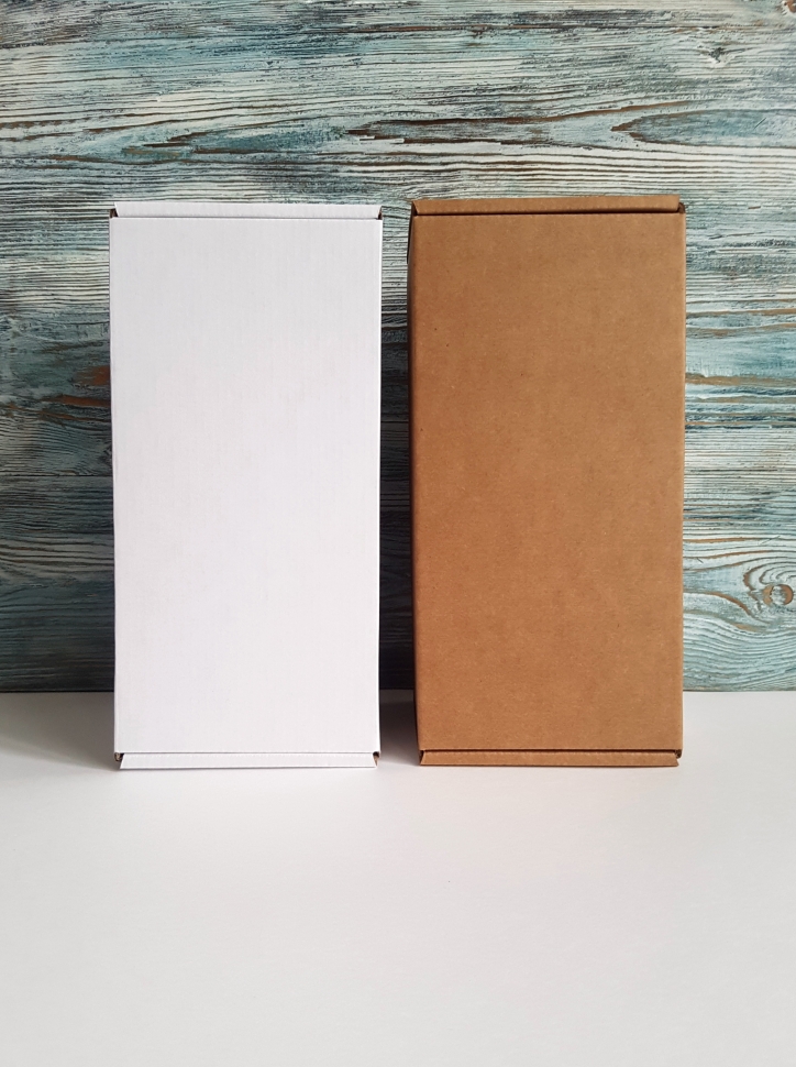 Коробка для подарка 26х12,5х12 см, белая, самосборная, микрогофрокартон
