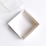Коробка с прозрачной крышкой 10х10х10 см, белая, самосборная, крафт картон