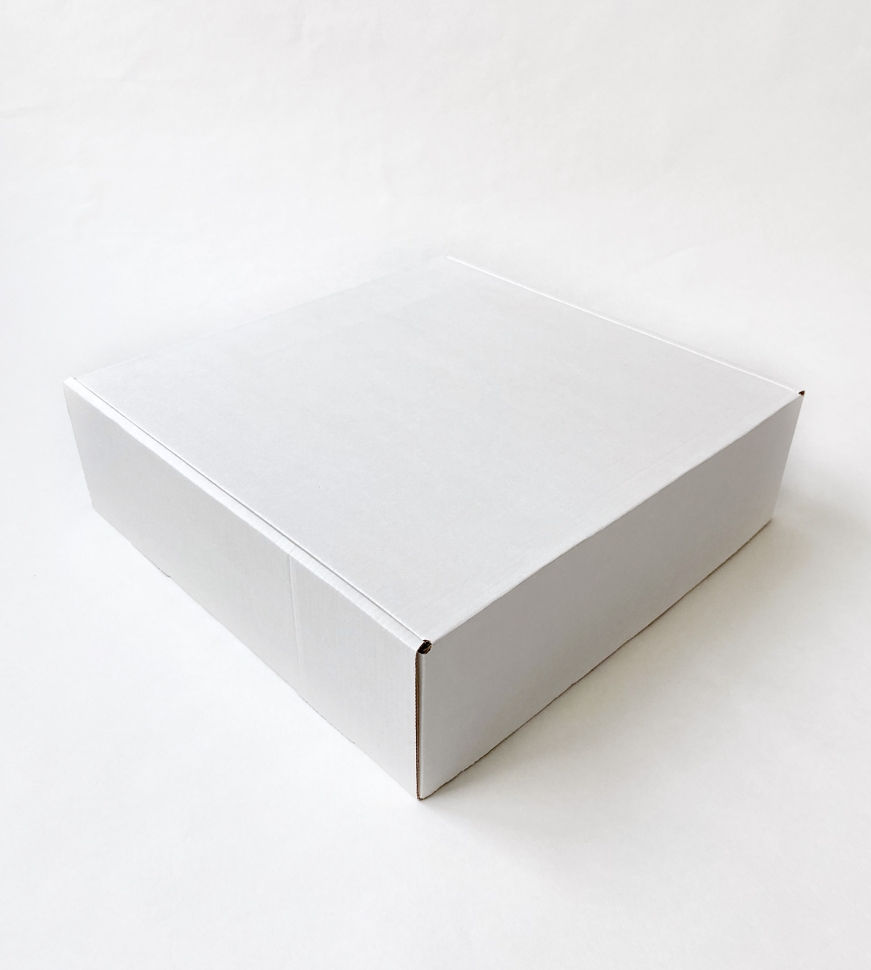 Коробка 30х30х9 см, белая, самосборная, микрогофрокартон 