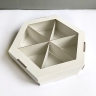Коробка крышка+дно с разделителями 22х22х6 см, белая, самосборная, микрогофрокартон