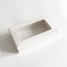 Коробка с окном 16х9х4 см, белая, самосборная, крафт картон  