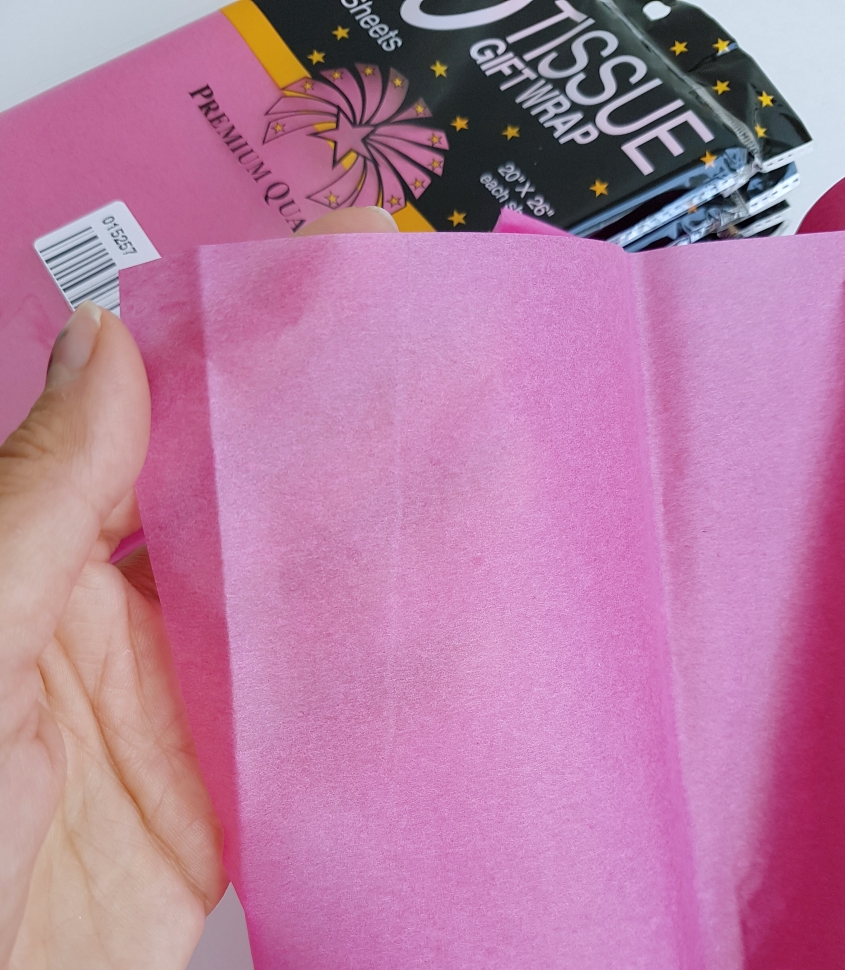 Бумага тишью, 10 листов в упаковке, розовая