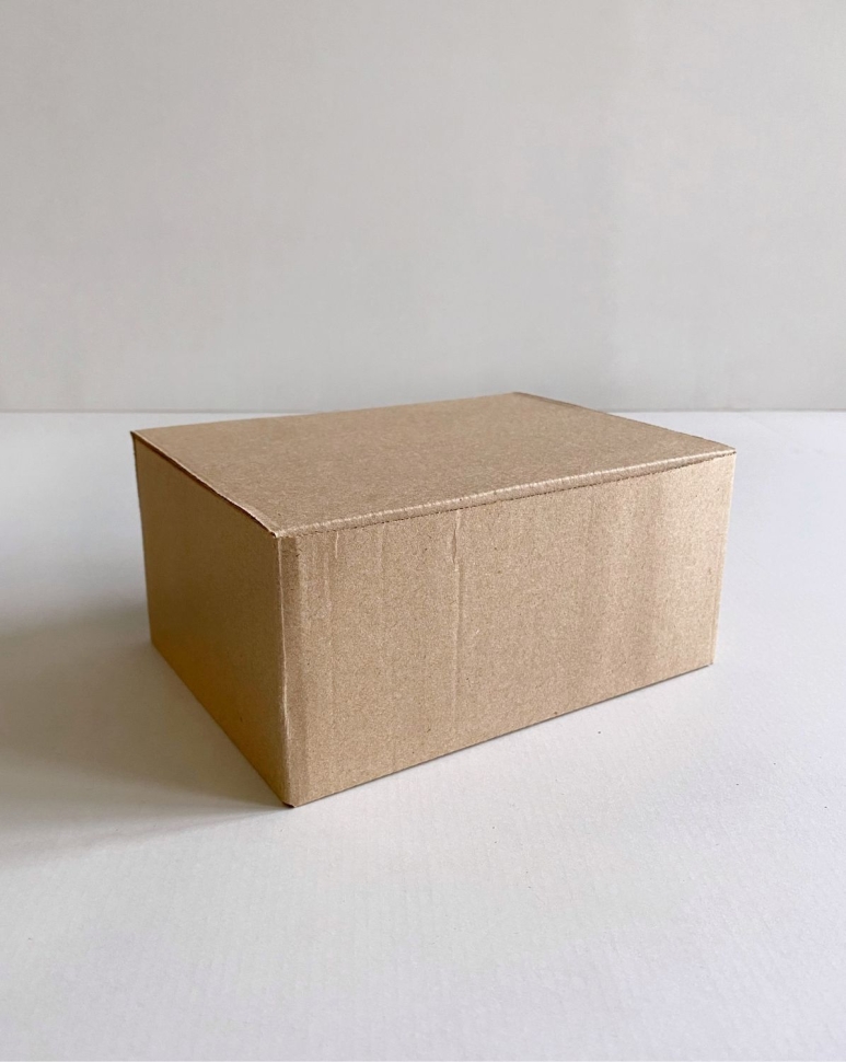 Коробка 19х14,5х9 см, бурая, самосборная, микрогофрокартон