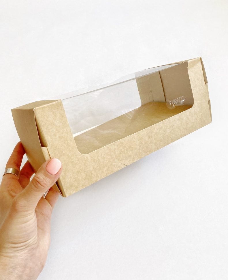 Коробка с прозрачной крышкой, 25х12х10 см.