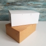 Коробка для пирожного 20х14х8 см, белая, самосборная, крафт картон