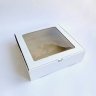Коробка с окном 25х25х6,5 см, белая, самосборная, микрогофрокартон  