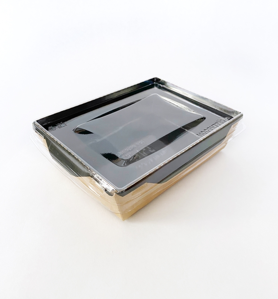 Коробка с прозрачной крышкой Salad 500, 14х10,5х4 см., черн
