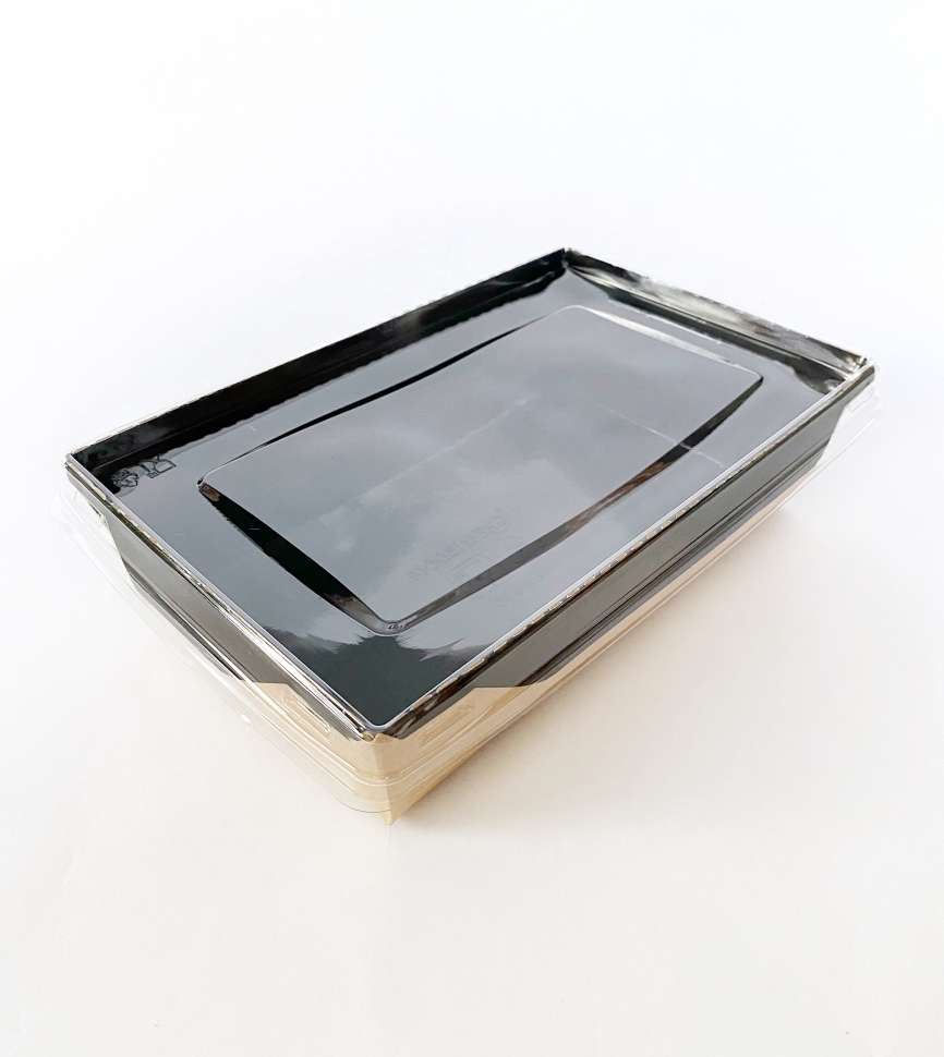 Коробка с прозрачной крышкой Salad 800, 18,5х10,5х4 см. черн.