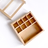 Коробка для 8 конфет и шоколада, бежевая, самосборная, крафт картон