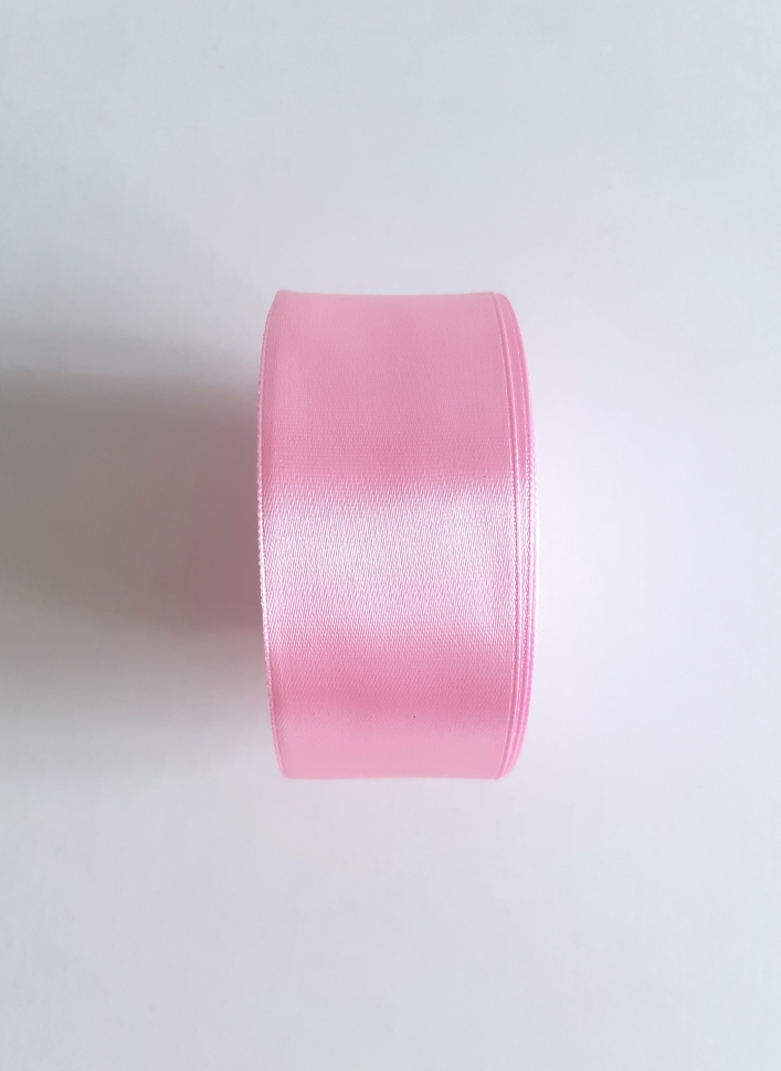 Атласная лента, 40 мм, розовая, цвет 1