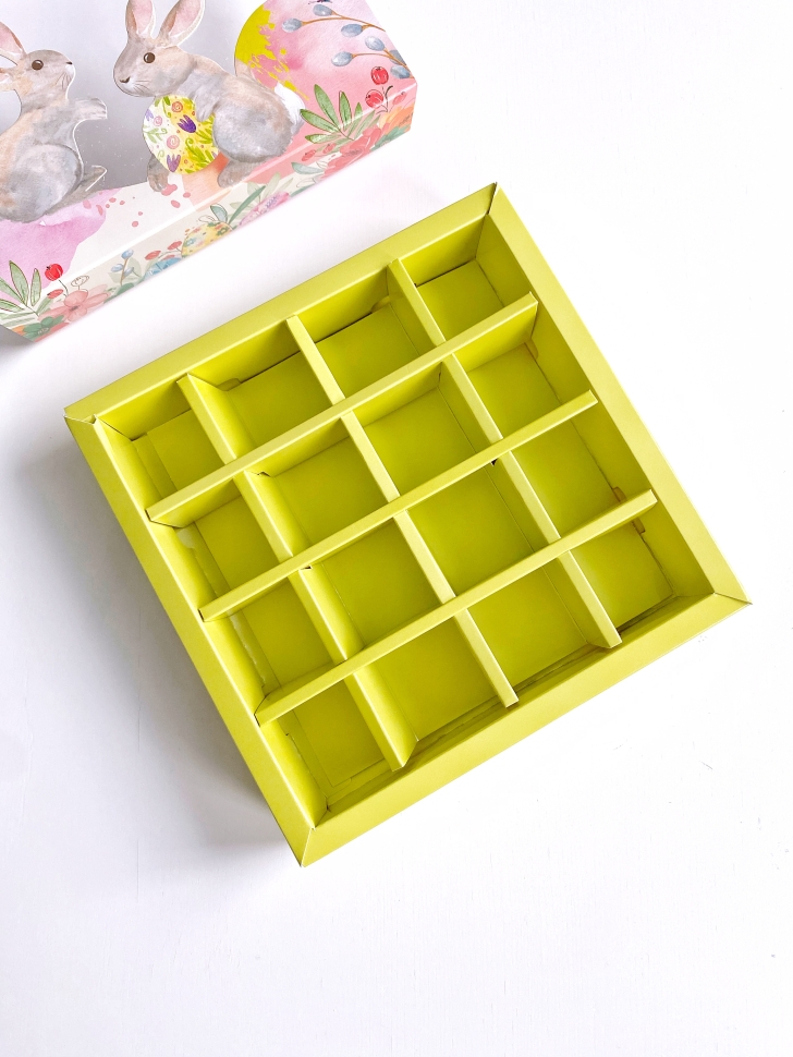 Коробка для 16 конфет «Пасха», самосборная, крафт картон