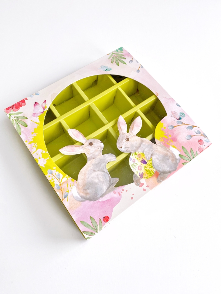 Коробка для 16 конфет «Пасха», самосборная, крафт картон