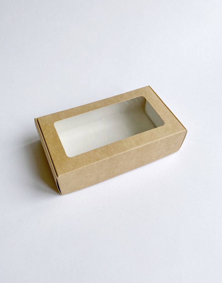 Коробка с окном, 16х9х4 см., бежевая  