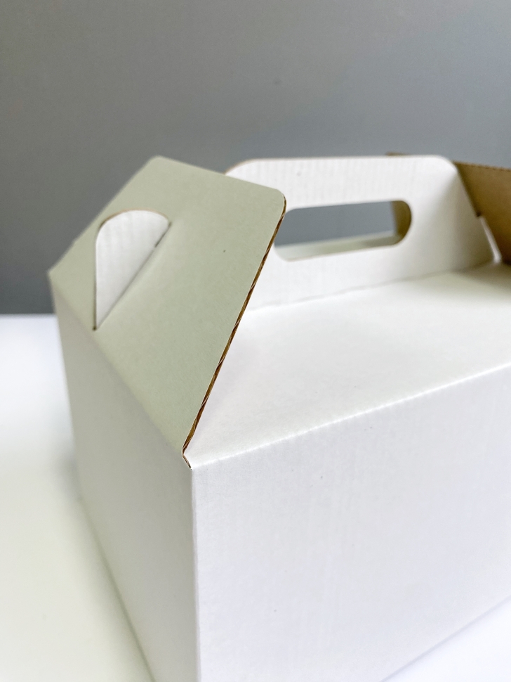 Коробка-чемоданчик 20х15х12 см, белая, самосборная, микрогофрокартон