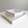 Коробка с прозрачной крышкой, 26х21х3 см., белая 