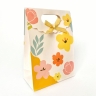 Коробка-сумочка 16х12х6 см, самосборная, крафт картон "Цветы"