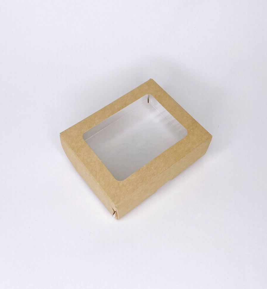 Коробка с окном 10х8х3,5 см, бежевая 