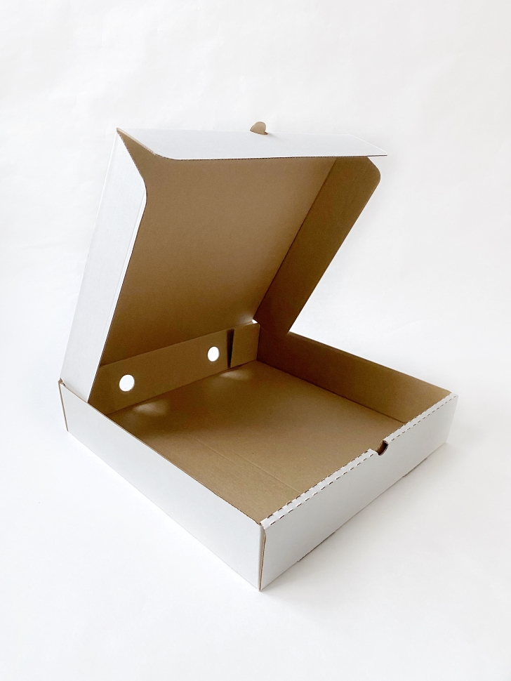 Коробка 30х30х6 см, белая, самосборная, микрогофрокартон 