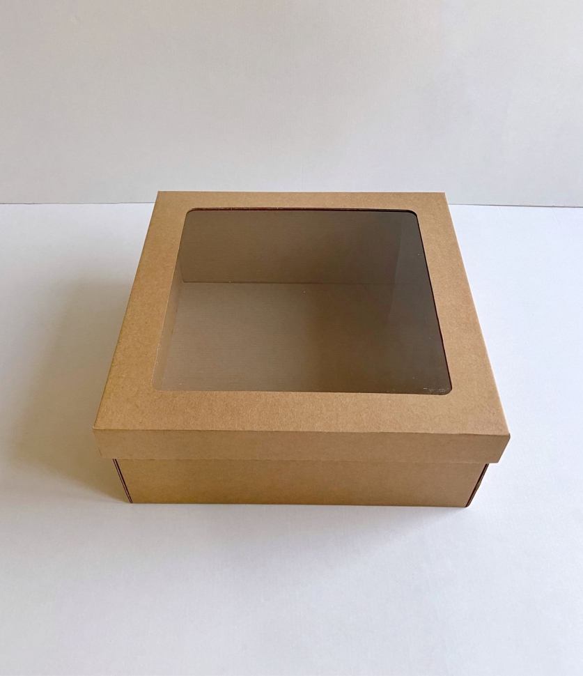 Коробка крышка+дно с окном 30х30х12 см. 