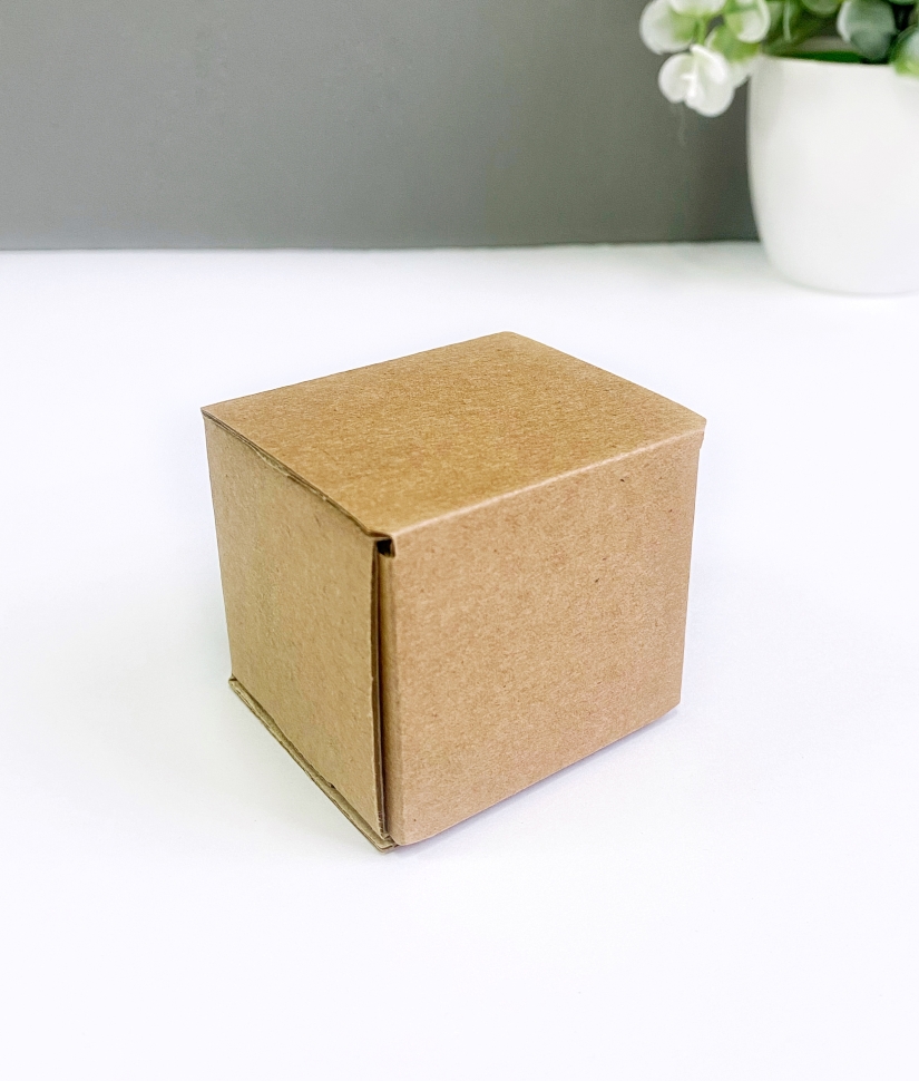 Коробка 5х5х5 см, бурая, самосборная, микрогофрокартон     