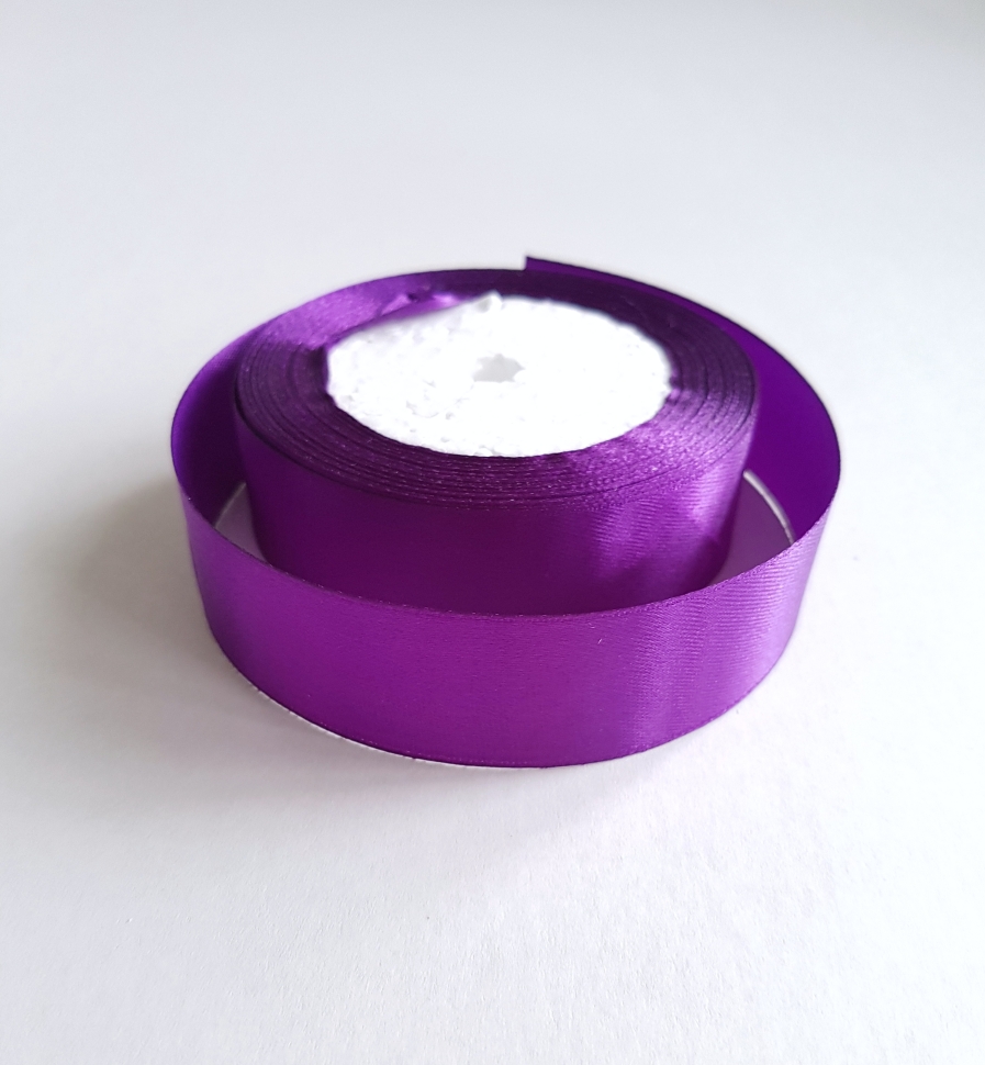 Атласная лента, 25 мм, фиолетовая, цвет 12