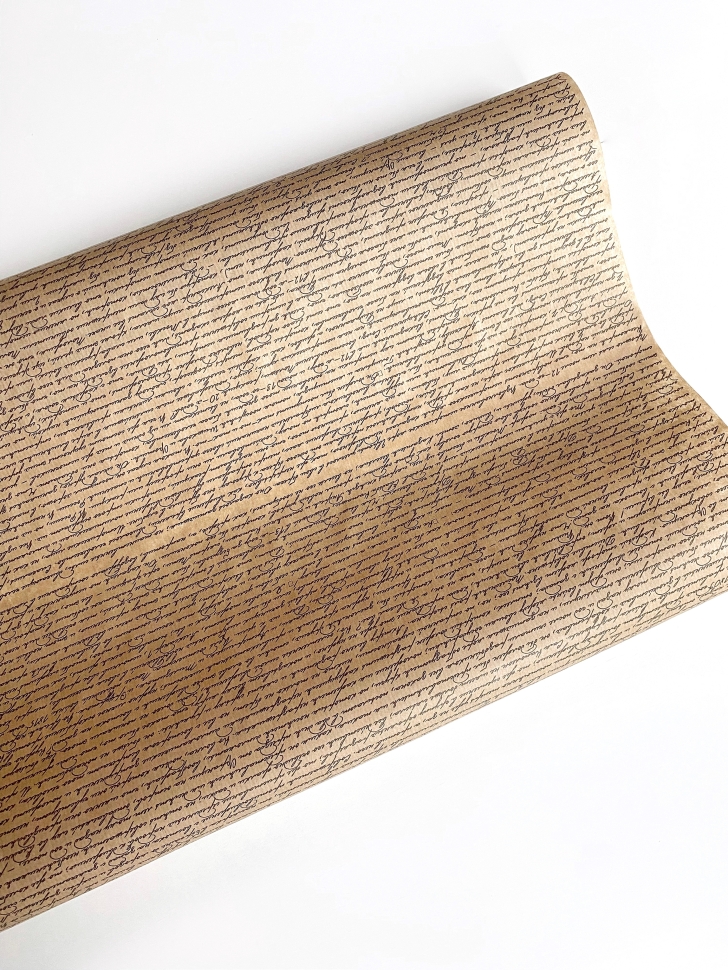 Крафт бумага в рулоне «Рукопись», 40 гр, 0,72х10 метров
