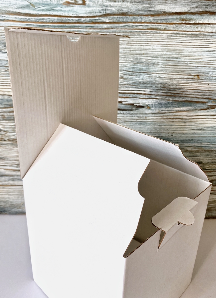 Коробка-куб из гофрокартона, 15х15х15 см., белая