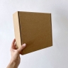 Коробка из гофрокартона 25х25х10 см, бурая, самосборная, микрогофрокартон  