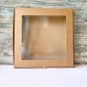 Коробка с окном 35х35х7 см., бурая