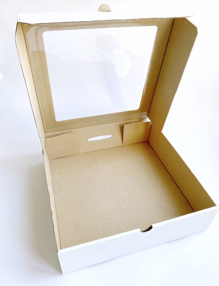 Коробка с окном 35х35х7 см., белая