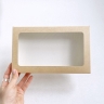Коробка с окном 25х15х4 см, бежевая 