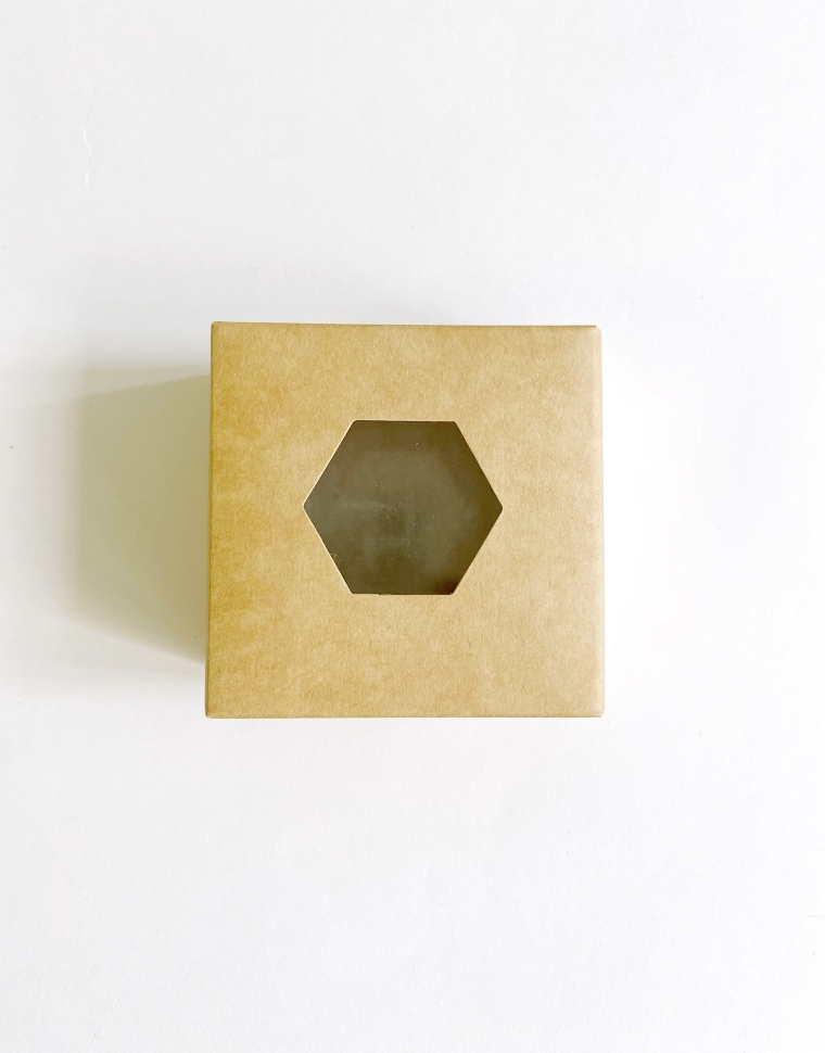 Коробка с клеевым слоем 7х7х4,3 см, бежевая  