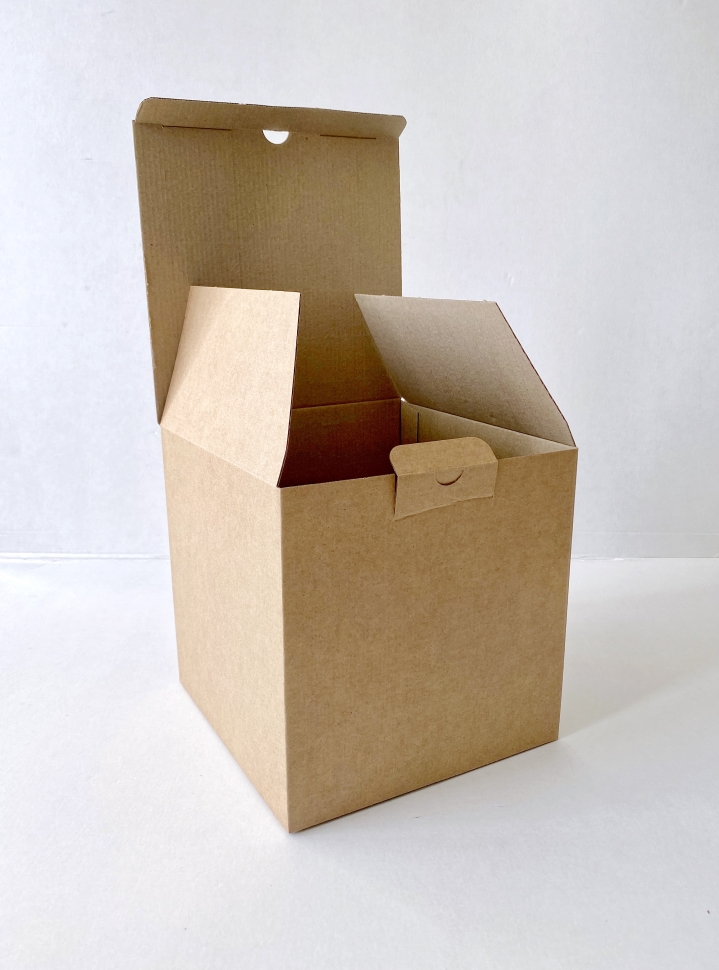 Коробка-куб 20х20х20 см, бурый, самосборная, микрогофрокартон  