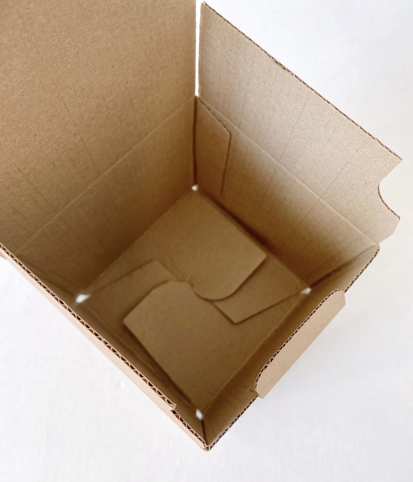 Коробка-куб 11х11х11 см, бурая, самосборная, микрогофрокартон  