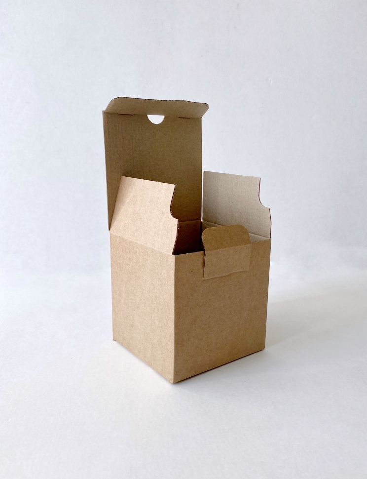 Коробка-куб 11х11х11 см, бурая, самосборная, микрогофрокартон  