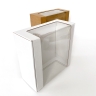 Коробка с окном 24х24х11 см, белая, самосборная, микрогофрокартон