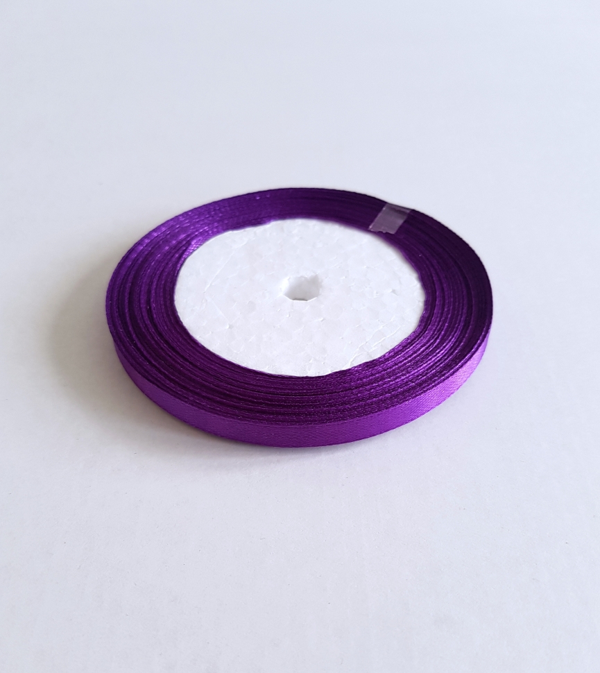 Атласная лента, 6 мм, фиолетовая, цвет 27