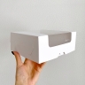 Коробка с круговым окном 19х18.5х7,5 см, белая, самосборная, картонная