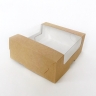 Коробка с круговым окном 19х18.5х7,5 см, бурая, самосборная, картонная