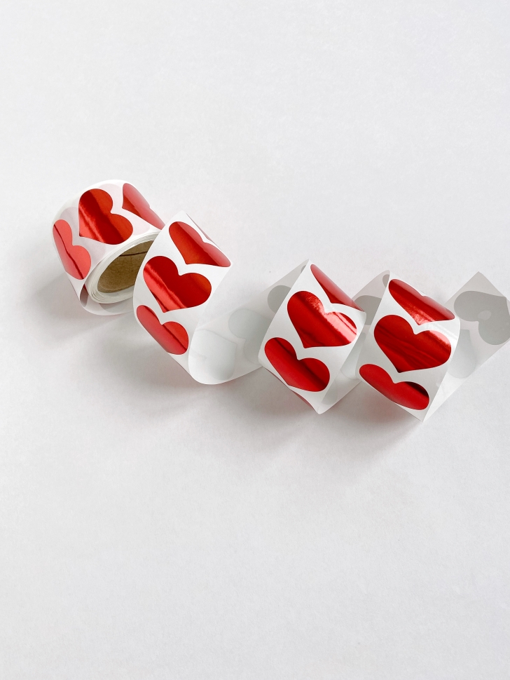 Стикеры в рулоне «Сердце. Красное», 250 шт