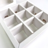 Коробка для 9 конфет, белая, самосборная, крафт картон