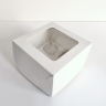 Коробка с окном для капкейков/маффинов на 4 шт., 16х16х10 см., белая
