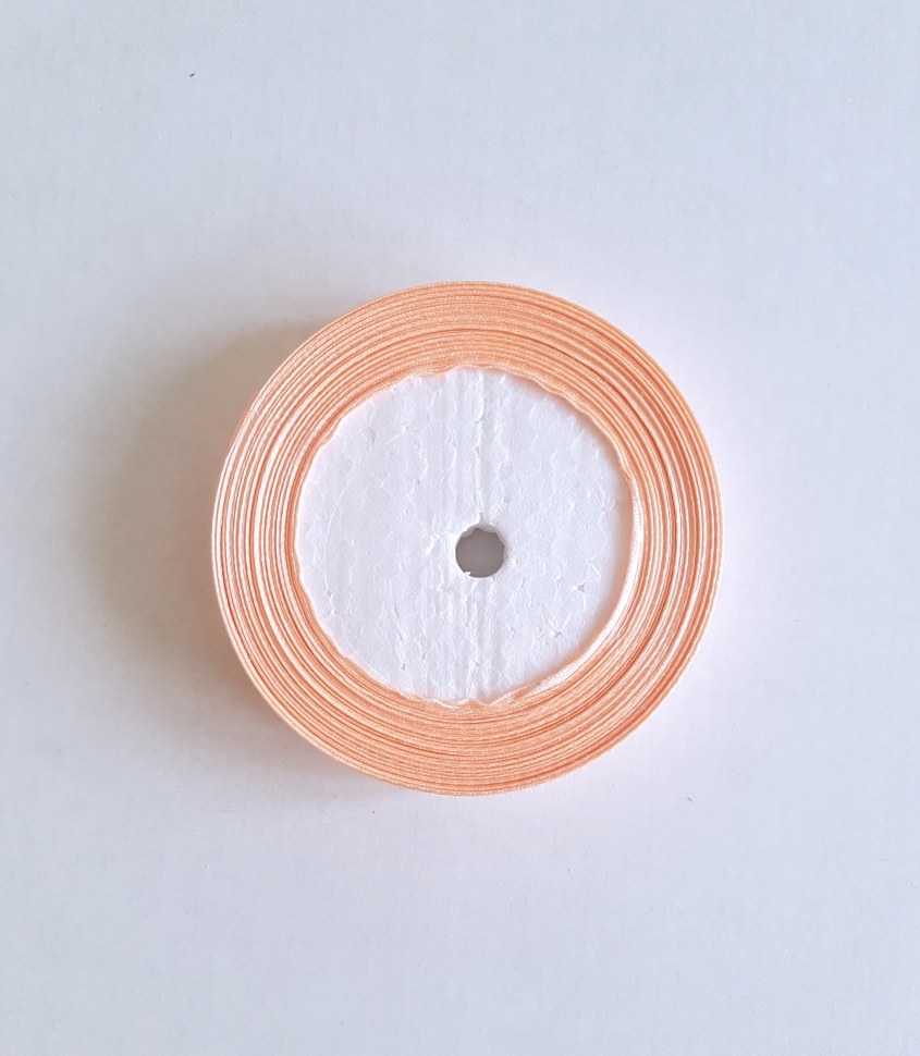 Атласная лента, 12 мм, светло-персиковая, цвет 15