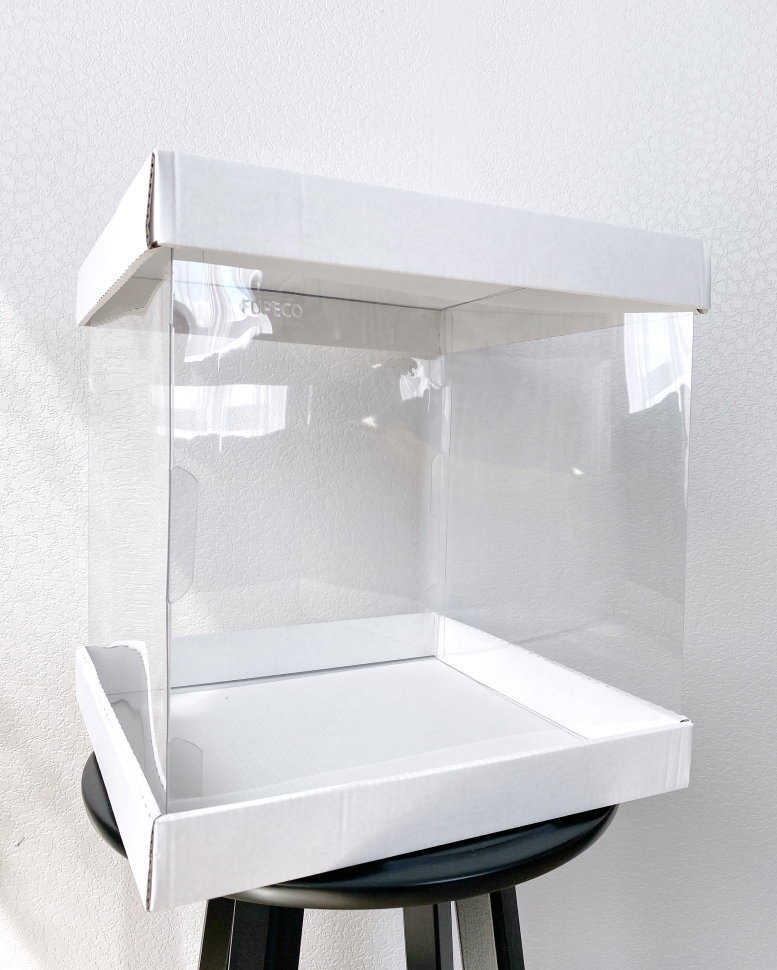 Коробка для торта 30х30х32 см, самосборная, микрогофрокартон
