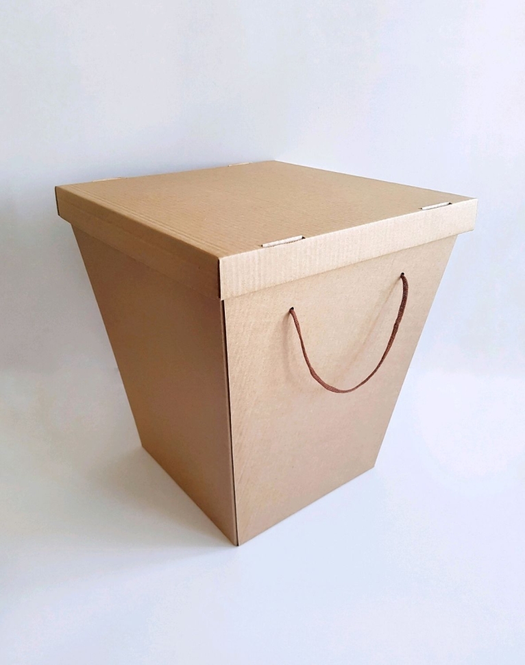 Коробка-трапеция для больших букетов, самосборная, 3-х слойный гофрокартон
