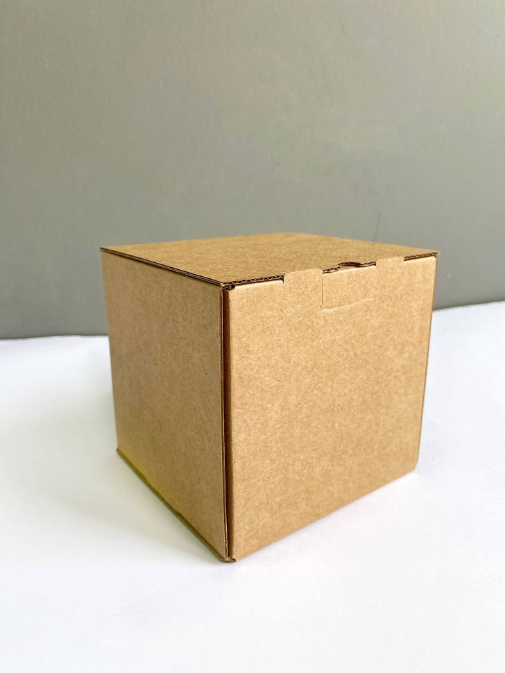 Коробка-куб 10х10х10 см, бурая, самосборная, микрогофрокартон  