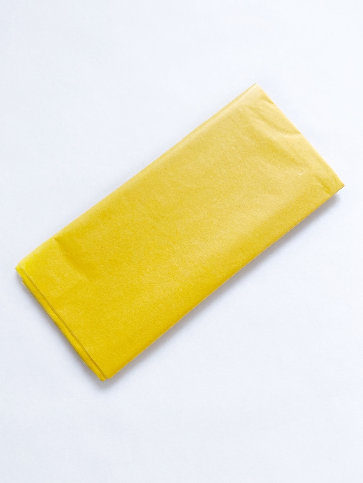 Бумага тишью, упаковка 10 листов, желтая