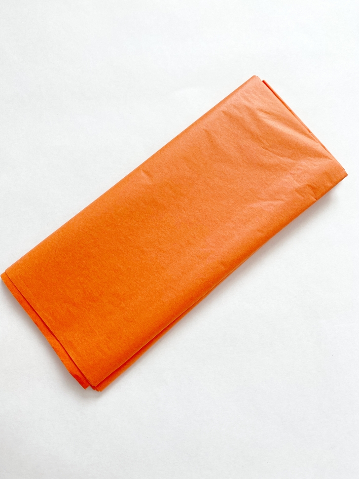 Бумага тишью, упаковка 10 листов, оранжевая