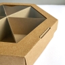 Коробка крышка+дно с разделителями 22х22х6 см, бурая, самосборная, микрогофрокартон