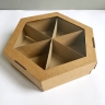 Коробка крышка+дно с разделителями 22х22х6 см, бурая, самосборная, микрогофрокартон